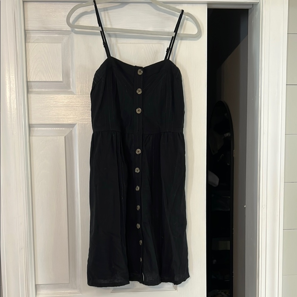 Black Button-Down Women's Dress